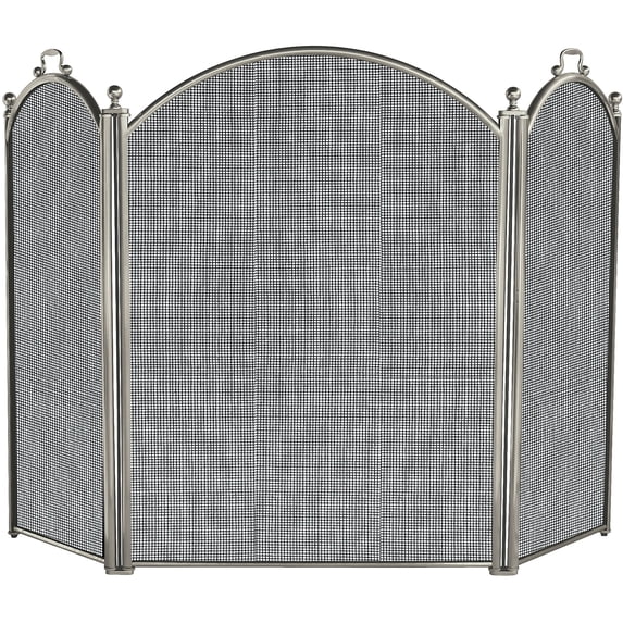 UniFlame 3-Fold Satin Pewter Large Fireplace Screen