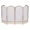 thumbnail image 1 of UniFlame 4 Panel Polished Brass Finish Screen with Decorative Filigree, 1 of 10