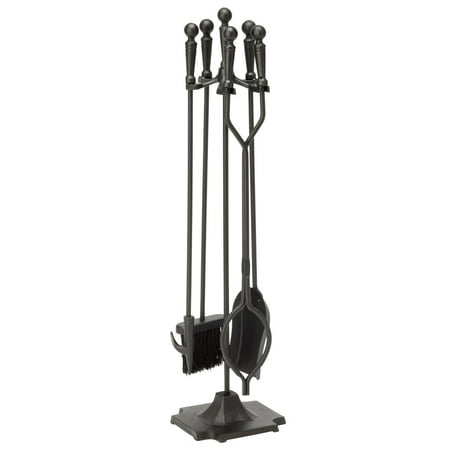 UniFlame 5-Piece Black Finish Fireset with Ball Handles