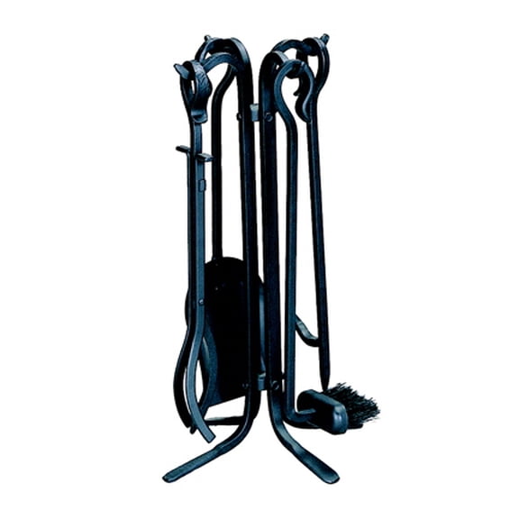 UniFlame 5-Piece Black Rustic Mini Fireset with Crook Handles