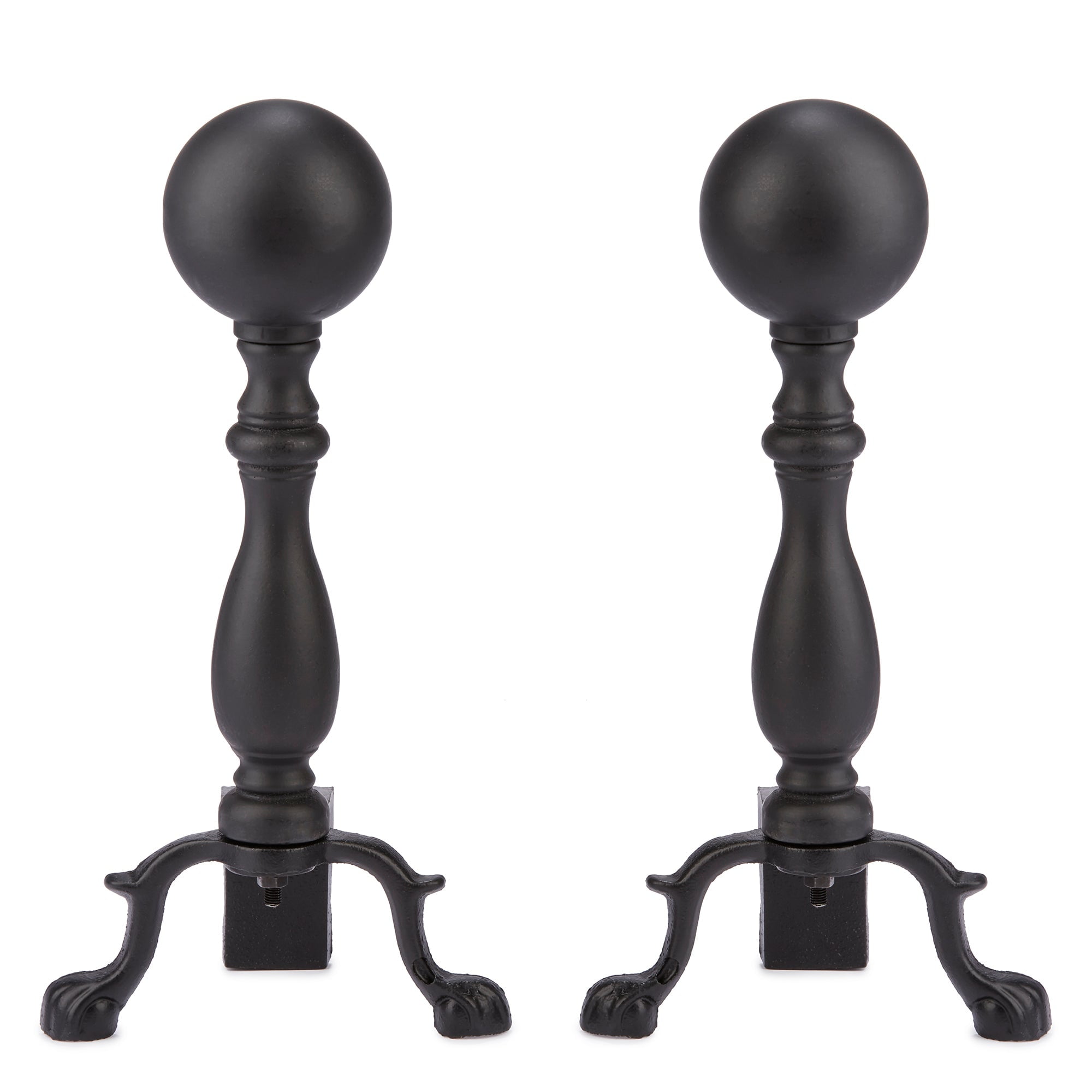 UniFlame Black Wrought Iron Ball Andirons UniFlame Black Wrought Iron Ball Andirons
