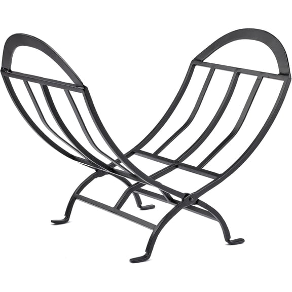 UniFlame, W-1038, Black Wrought Iron Firewood Log Rack