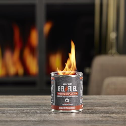 UniFlame Gel Fuel, Premium Fireplace Fuel (24 Pack) 24 13oz Cans