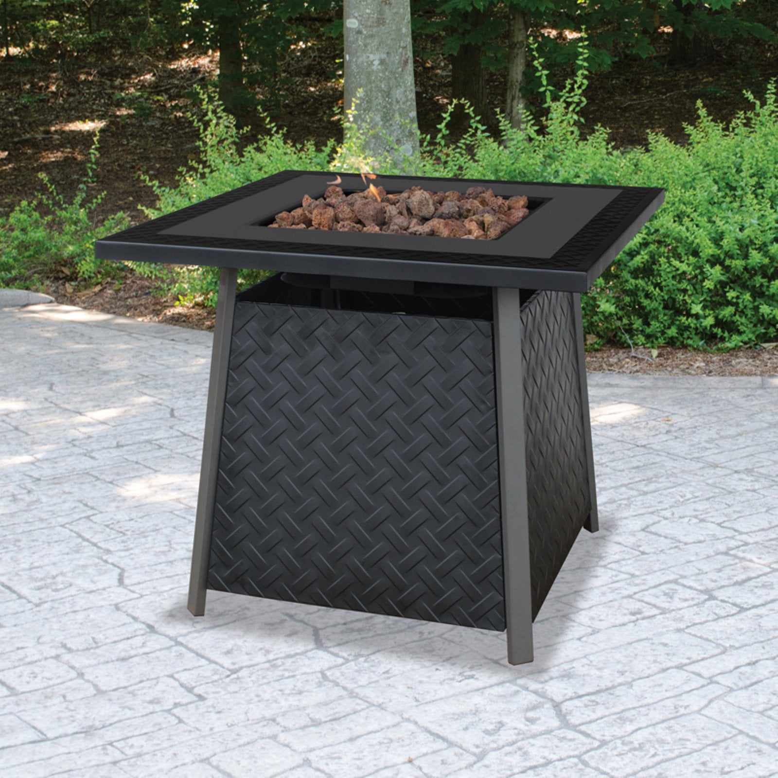 UniFlame LP Gas Slate Finish Fire Pit Table - Walmart.com
