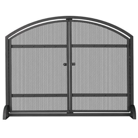 Uniflame S-1066 Single Panel Black Screen with Doors And Rivets