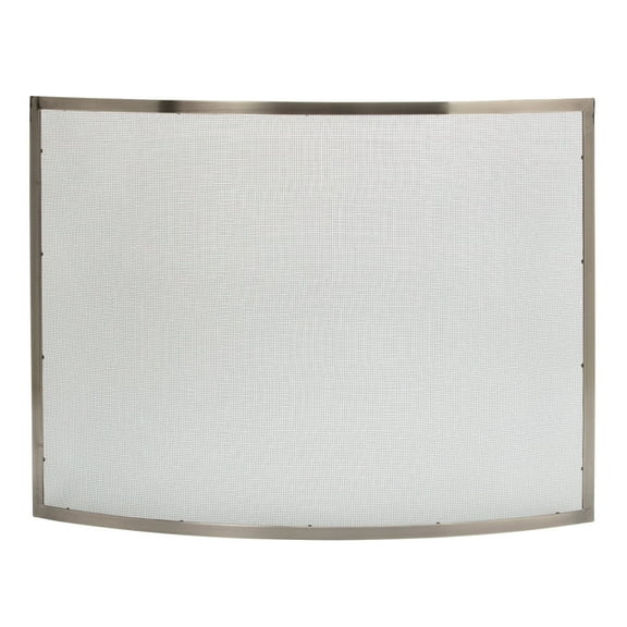 UniFlame Single Panel Curved Pewter Finish Screen