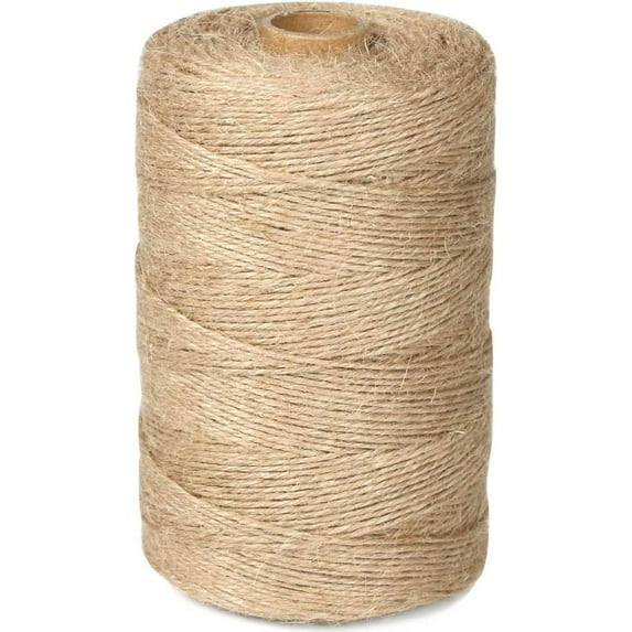 UniMall 1100FT Jute Twine String 2mm 3ply Natural Thin Twine for Craft Gardening Gift Wrapping Packing Material Wedding Christmas Decoration Bulk