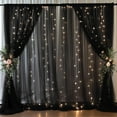 thumbnail image 1 of UniMall 20x8ft Black Tulle Backdrop Curtain with Lights String for Parites, Sheer Backdrop Curtains for Wedding Baby Shower Birthday Party Photo Shoot Decorations, 1 of 16