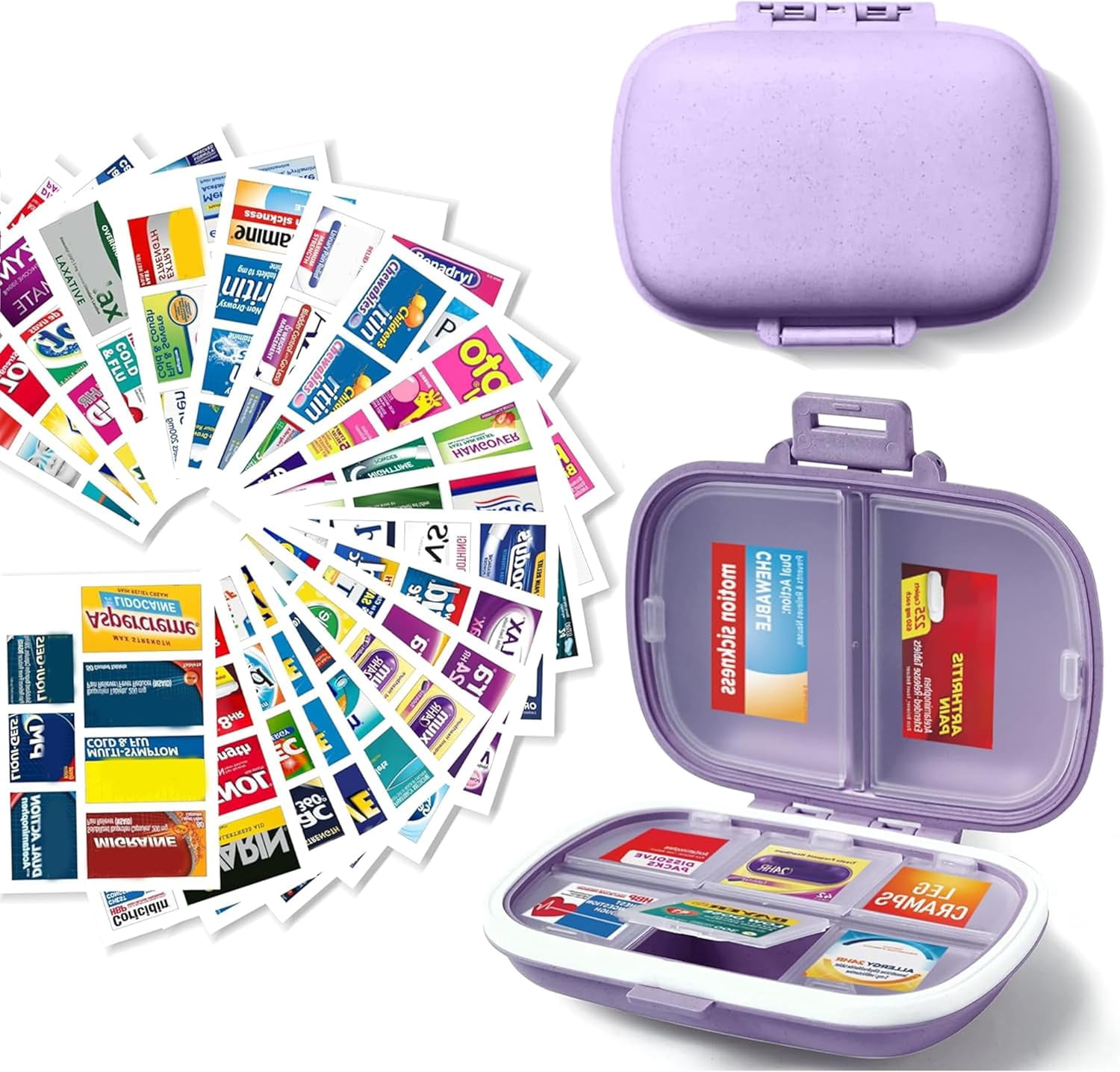 UniMall 7 Day Pill Container with Medicine Labels - Mini Medication ...