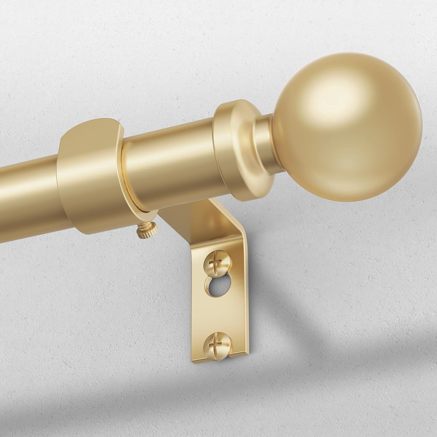 UniMall Extra Long Gold Curtain Rod, 1 Inch Adjustable Heavy Duty Curtain Rods for Windows 72 to 144 Inch, Decorative Modern Window Treatment Rods, Splicing Metal Drapery Pole, Easy Installation