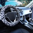 thumbnail image 1 of UniMall Fuzzy Steering Wheel Cover for Women Girls,Universal Fit Fur Car Wheel Cover & Handbrake Cover & Gear Shift Cover Set, Leopard Winter Warm Fluffy Vehicle Wheel Protector for Auto, SUV, 1 of 14