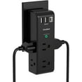thumbnail image 1 of UniMall PD 30W Surge Protector Outlet Extender, Rotating Plug,6 AC Multi Plug Outlet with 3 USB Ports (1 USB C), 1800J 3-Sided Swivel Power Strip, Spaced Outlet Splitter for Home Office Dorm - Black, 1 of 14