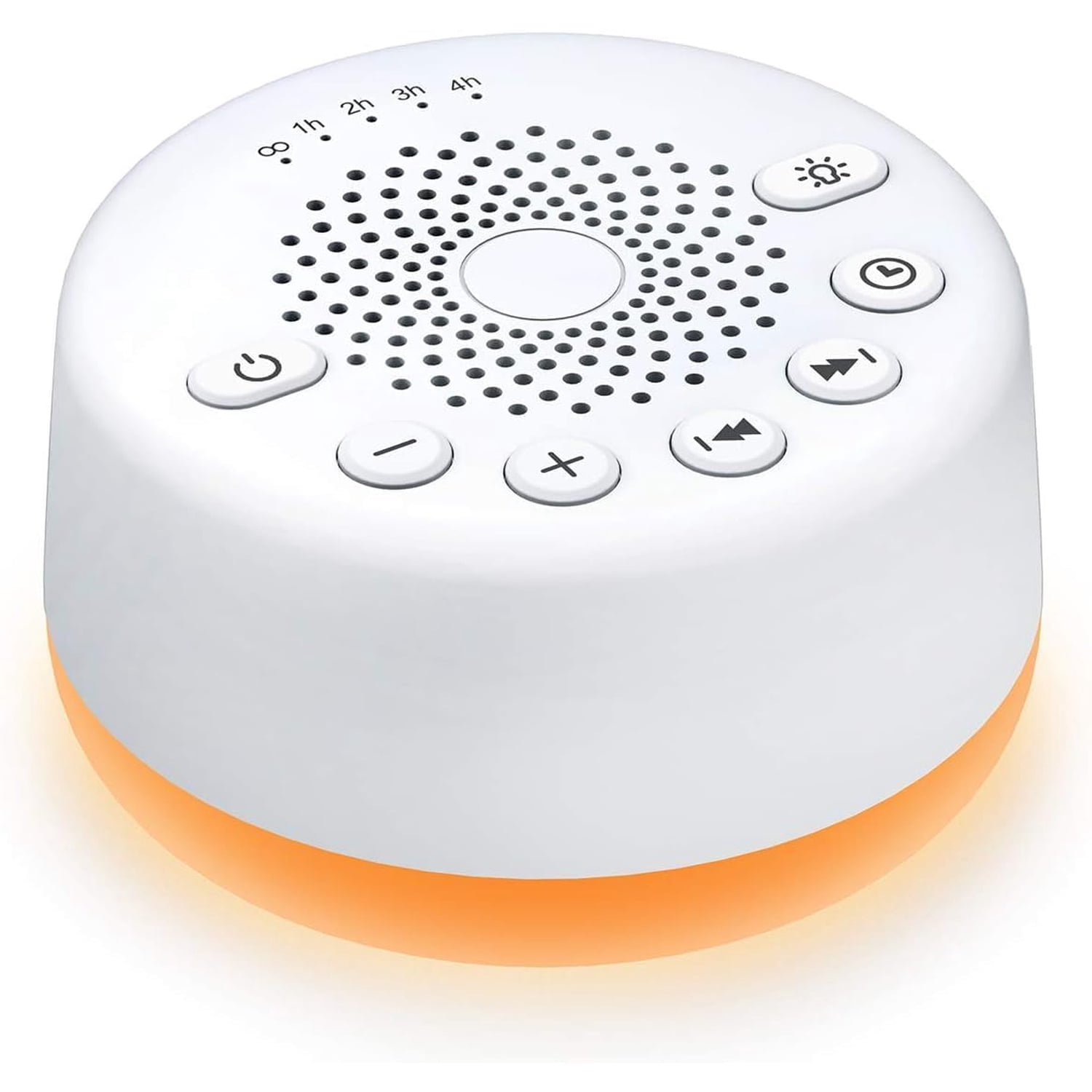 Sound Machine White Noise Machine with 25 Soothing Sounds and Night Lights with Memory Function 32 Levels of Volume and 5 Sleep Timer Powered by AC or USB for Sleeping Relaxation (White)