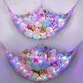 thumbnail image 1 of UniMall Stuffed Animals Net or Hammock Kids Toy Storage Organizer with LED Light Hanging Corner Stuffed Animals Holder Kids Girls Room Decor,Blue-Purple,Large (Pack of 2), 1 of 12