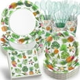 thumbnail image 1 of UniMall168PCS Hawaiian Luau Party Supplies,Pineapple Paper Plates Bulk Serve 24 Guests,Hawaiian Beach Party Plates Green and White for Adults Birthday Tropic Pool Party Decorations, 1 of 14