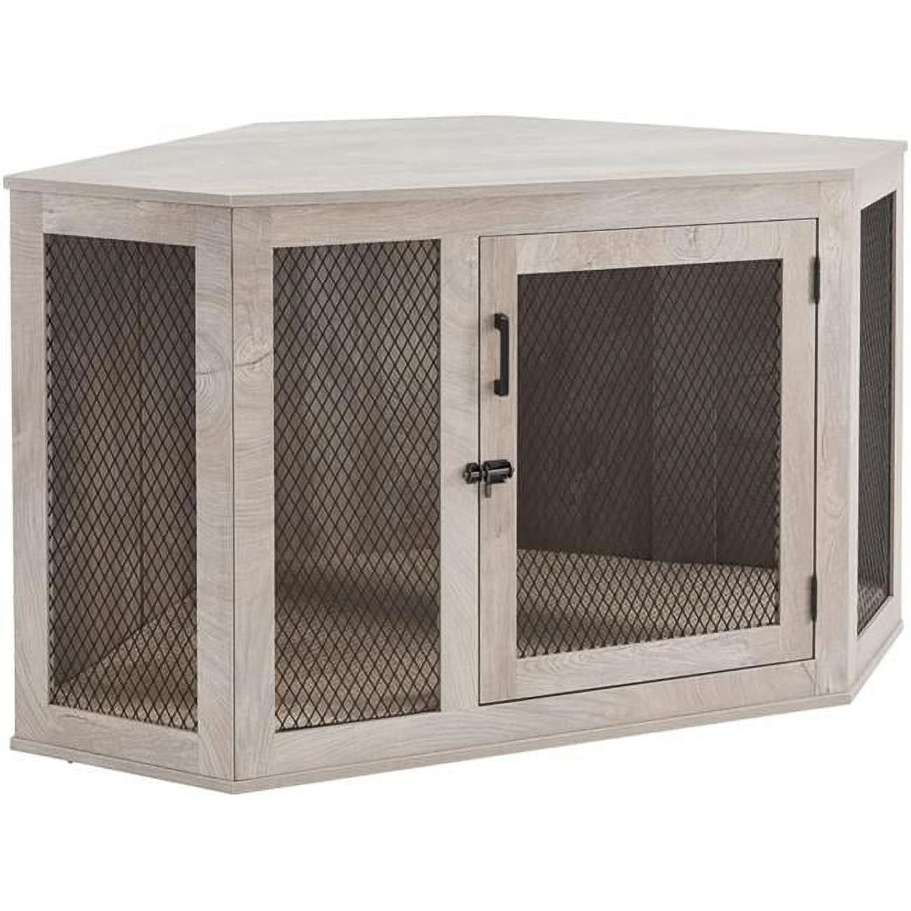 UniPaws UH5167 Large Corner Dog Crate Weathered Grey
