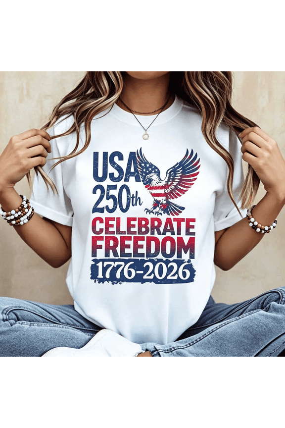 UniSex Cotton Graphic T-Shirt Celebrate 250 Years Of US Independence Vintage USA Flag Heart Patriotic Short Sleeve Tee