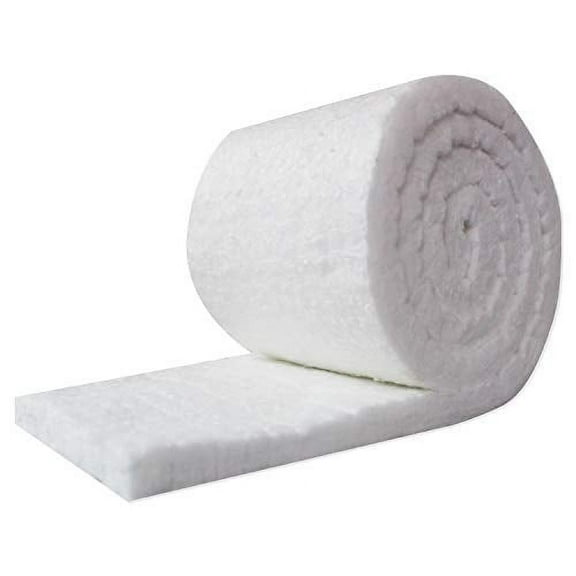 UniTherm Ceramic Fiber Insulation Blanket Roll, (8# Density, 2300F)(1"x24"x60") for Kilns, Ovens, Furnaces, Forges, Stoves and More!