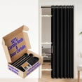 thumbnail image 1 of UniVerse 100% Blackout Sliding Door Curtains for Doorways, Accordion Doors for Doorway, Magnetic Door Curtain for Bedroom Living Room Doorway Curtain Sets Included Rod, 1Pack, W45 x L80 Inch, Black, 1 of 16