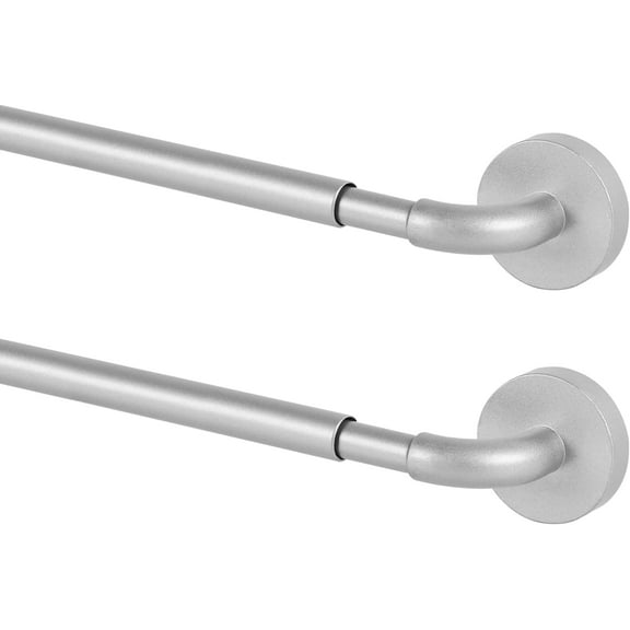 UniVerse 2 Pack Magnetic Curtain Rod for Metal Doors Adjustable 18-30 Inch, 3/8 in. Diameter, French Door Magnetic Curtain Rods, Magnetic Cafe Rod(Nickel)