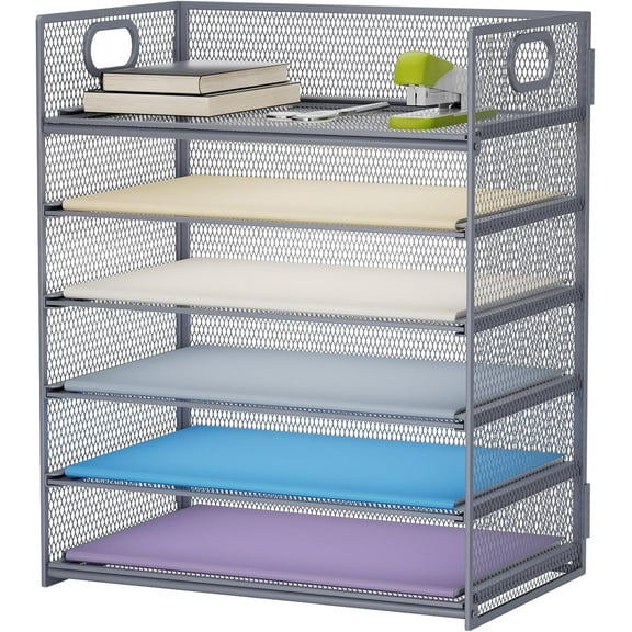 UniVerse Paper Organizer Letter Tray - Mesh Desk File Organizer with Handle, Paper Sorter for Letter/A4 Office File Folder Holder