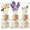 thumbnail image 1 of UniVerse Reed Diffuser Set of 3, Binca Vidou Lavender Vanilla Clean Cotton Natural Scent Oil Diffusers with Sticks for Home Office Bathroom Aromatherapy Decor 1.69oz x 3, 1 of 14