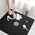 thumbnail image 1 of UniVerse Square Shower Mat,24 x 24 Inch Non Slip Bath Mat for Tub,Soft PVC Loofah Bathtub Mats with Drain Holes, Quick Drying Bathroom Stall Floor Mat, Bathroom Accessories Without Suction Cup, Black, 1 of 16