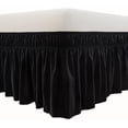 thumbnail image 1 of UniVerse Wrap Around Bed Skirt Three Fabric Sides Elastic Dust Ruffled 14 Inch Tailored Drop,Easy to Install Fade Resistant-Black, Twin/Full, 1 of 12