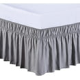 thumbnail image 1 of UniVerse Wrap Around Bed Skirt Three Fabric Sides Elastic Dust Ruffled 14 Inch Tailored Drop,Easy to Install Fade Resistant-Grey, Twin/Full, 1 of 12