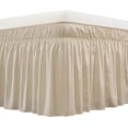 thumbnail image 1 of UniVerse Wrap Around Bed Skirt Three Fabric Sides Elastic Dust Ruffled 24 Inch Tailored Drop,Easy to Install Fade Resistant-Beige, Queen/King, 1 of 6