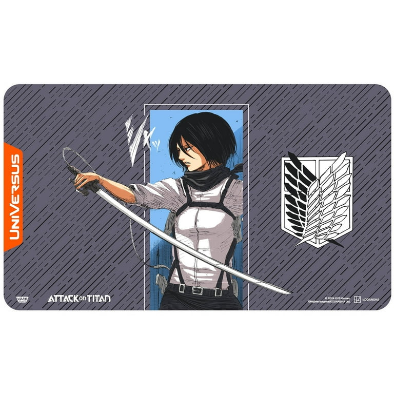 UniVersus Attack on Titan: Battle for Humanity - Mikasa Ackerman Playmat - 24 x 14 Neoprene Mat, Tabletop Card Game Accessory, UVS Games, Licensed UniVersus Attack on Titan: Battle for Humanity - Mikasa Ackerman Playmat - 24 x 14 Neoprene Mat, Tabletop Card Game Accessory, UVS Games, Licensed