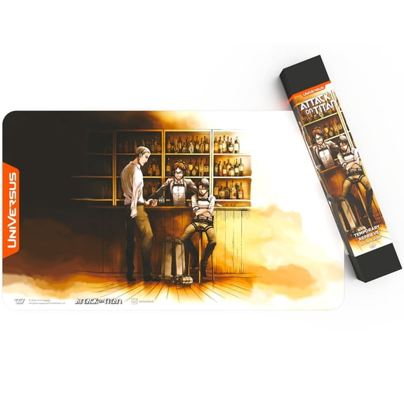 UniVersus: Attack on Titan: Origins of Power - Temporary Reprieve Playmat - 24 x 14" Neoprene Mat, Tabletop Card Game Accessory, UVS Games, Licensed