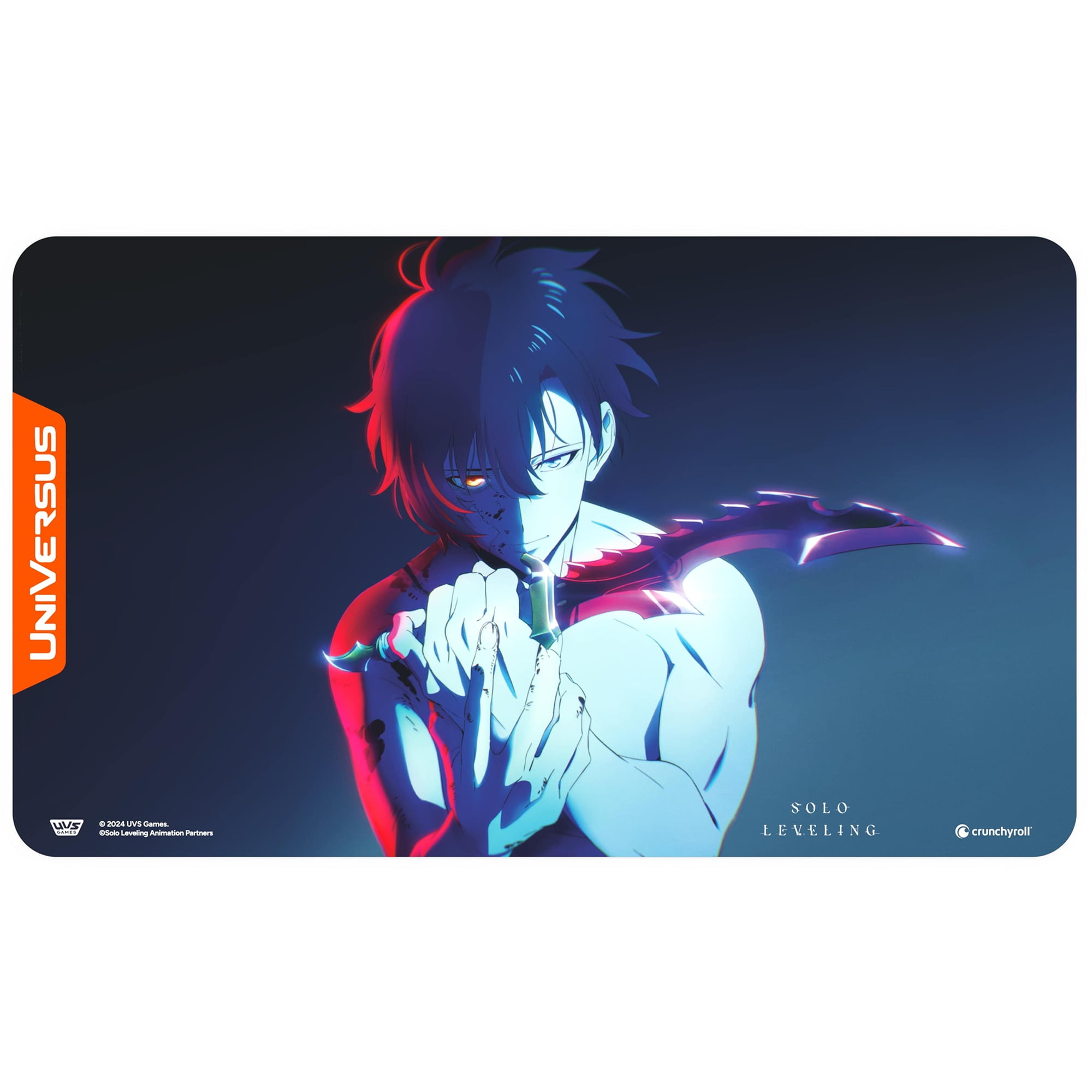 UniVersus: Solo Leveling: Sung Jinwoo Playmat - 24 x 14 Neoprene Mat, Non-Slip Back, Tabletop Card Game Accessory, UVS Games, Officially Licensed UniVersus: Solo Leveling: Sung Jinwoo Playmat - 24 x 14 Neoprene Mat, Non-Slip Back, Tabletop Card Game Accessory, UVS Games, Officially Licensed
