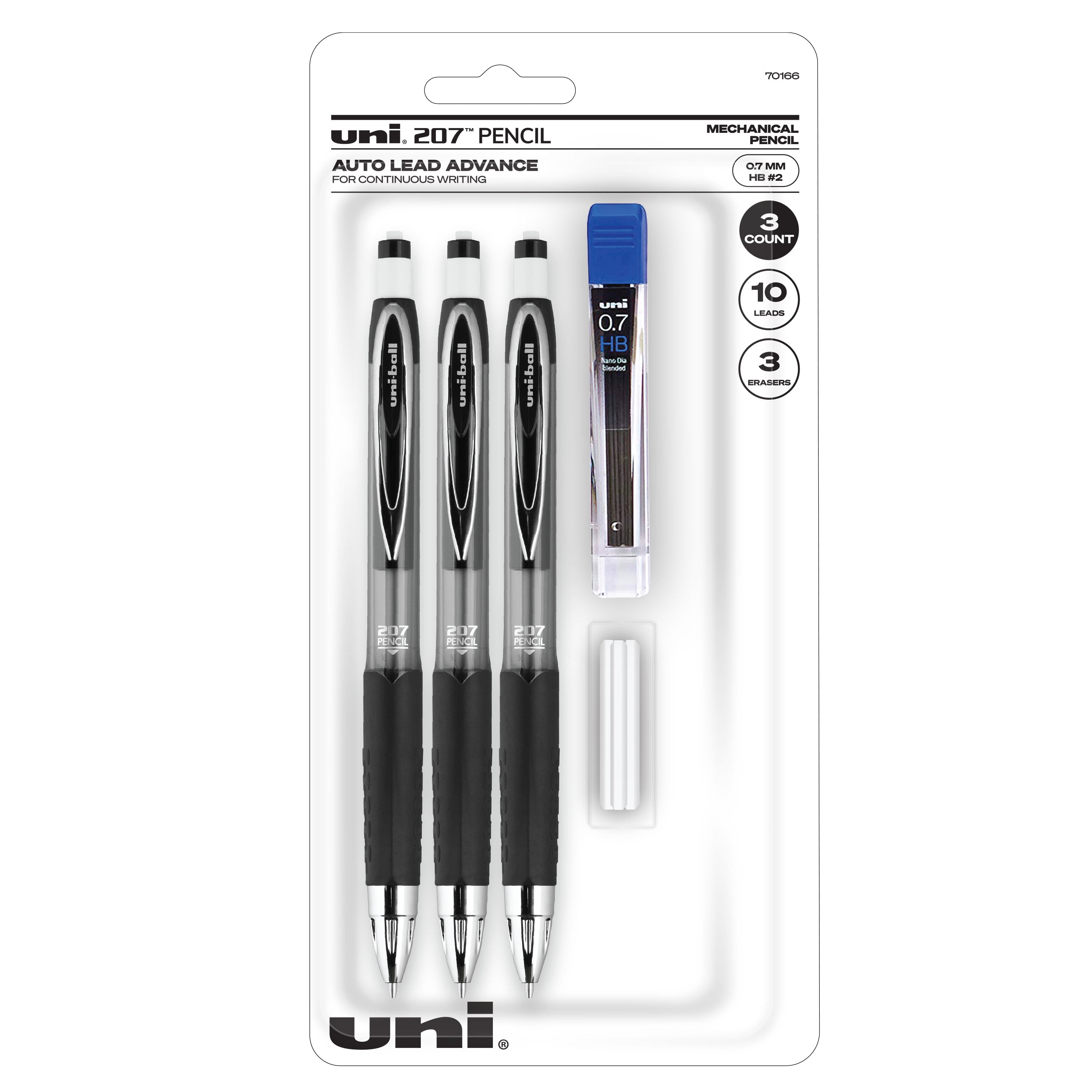 Uniball 207 Mechanical Pencil Starter Kit, (0.7mm), HB 2, Black