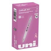 Uniball 207 Pink Ribbon Retractable Gel Pens, Medium Point (0.7mm), Black Ink, 12 Count
