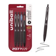 uniball  207 Plus+ Retractable Gel Pens, Medium Point, 0.7mm, Assorted Ink, 4 Count