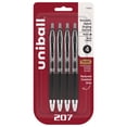 thumbnail image 1 of uniball 207 Retractable Gel Pens, Bold Point (1.0mm), Black Ink, 4 Count, 1 of 7