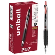 uniball  207 Retractable Gel Pens, Medium Point, 0.7mm, Red Ink, 12 Count