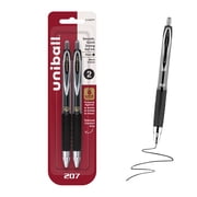 uniball  207 Retractable Gel Pens, Micro Point, 0.5mm, Black Ink, 2 Count