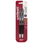 uniball 207 Retractable Gel Pens, Micro Point, 0.5mm, Black Ink, 2 Count