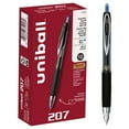 thumbnail image 1 of uniball 207 Retractable Gel Pens, Micro Point, 0.5mm, Blue Ink, 12 Count, 1 of 3