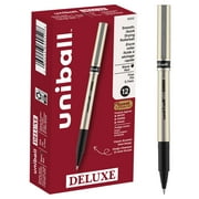 uniball Deluxe Rollerball Pens, Fine Point 0.7mm, Black Ink, 12 Count