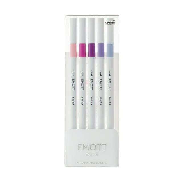 Uniball EMOTT Fine Line Marker Pens, Fine Point (0.4mm), Floral Colors, 5 Count