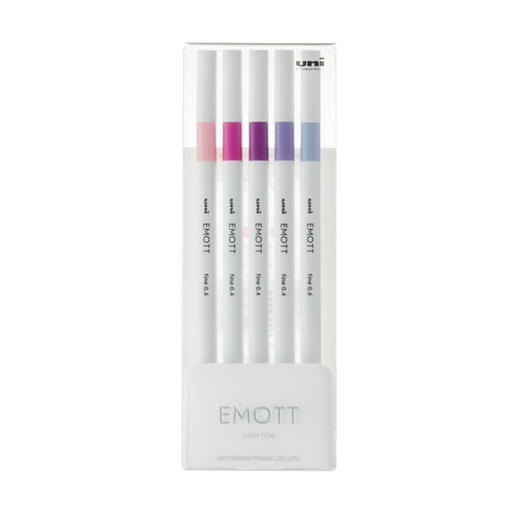 Uniball EMOTT Fine Line Marker Pens, Fine Point (0.4mm), Floral Colors, 5 Count