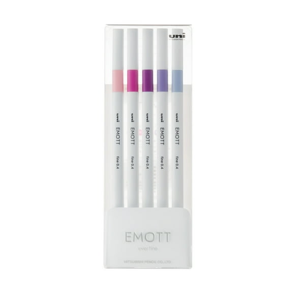 uniball EMOTT Fine Line Marker Pens, Fine Point (0.4mm), Floral Colors, 5 Count