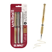 uniball™ Gel Impact Pen, Bold Point, 1.0 mm, Assorted Metallic Ink, 3 Count