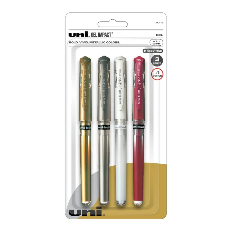 Uni-Ball® Impact Gel 4 Color Pen Set in Black/Red/Blue, 1.0