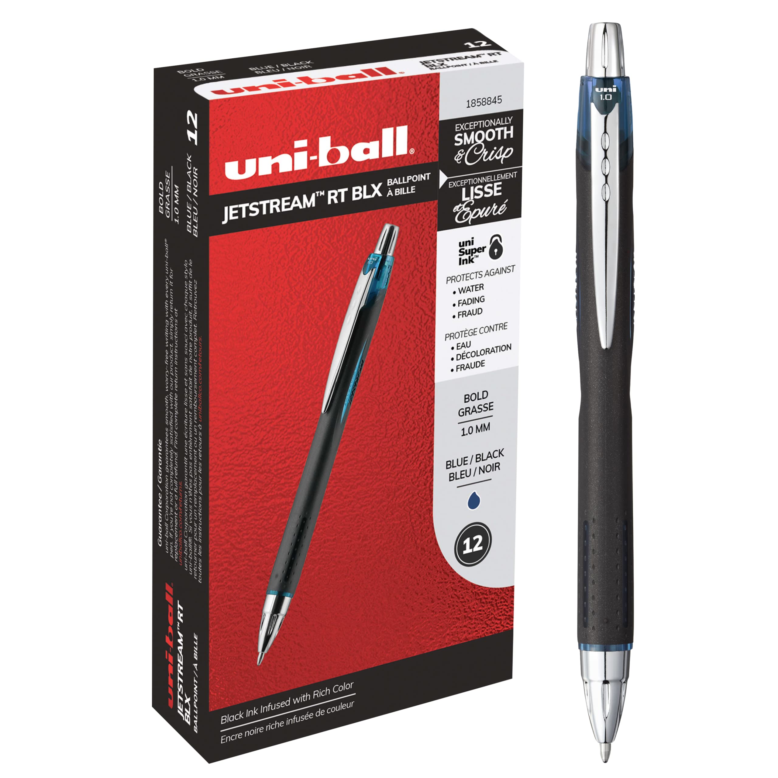 Uniball Jetstream BLX Retractable Ballpoint Pens, Medium Point (1.0mm