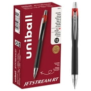 uniball Jetstream RT Retractable Ballpoint Pens, Medium Point 1.0mm, Red Ink, 12 Count