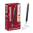 thumbnail image 1 of uniball™ Jetstream Retractable Ballpoint Pens, Fine Point, 0.7mm, Navy Barrel, Black Ink, 12 Count, 1 of 10